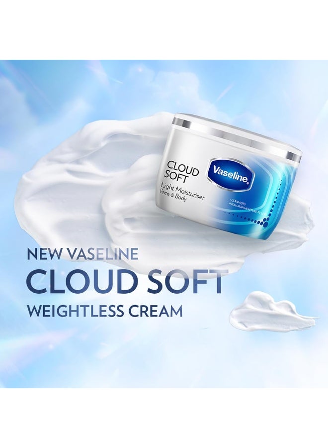 VASELINE Cloud Soft, Light Moisturiser, 300 ml, for Plump, Soft Skin, with Ceramides & Hyaluron Fillers, 10X Hydration Volume, Non-Sticky - Image 2
